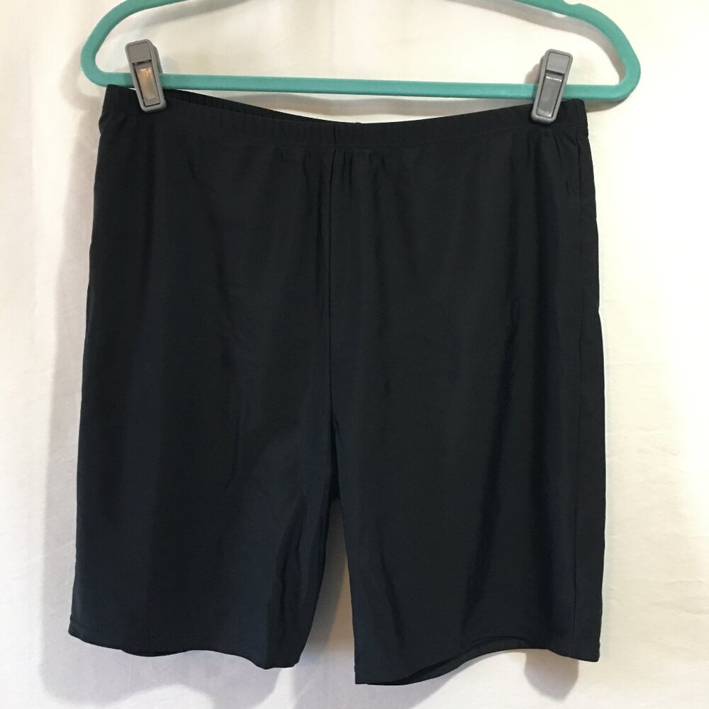 Women's Plus Size Swim Shorts-Black